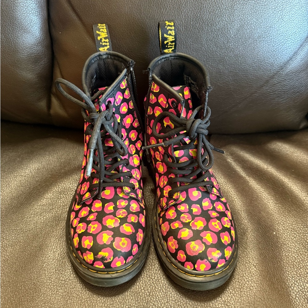 Dr. Martens Pink and Black Boots with Air-Cushioned Sole